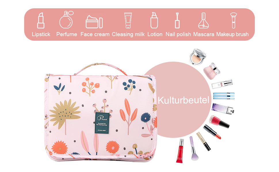 Жіноча сумочка для туалетних аксесуарів Lychii, рожева. Органайзер для подорожей, валіза та ручної поклажі