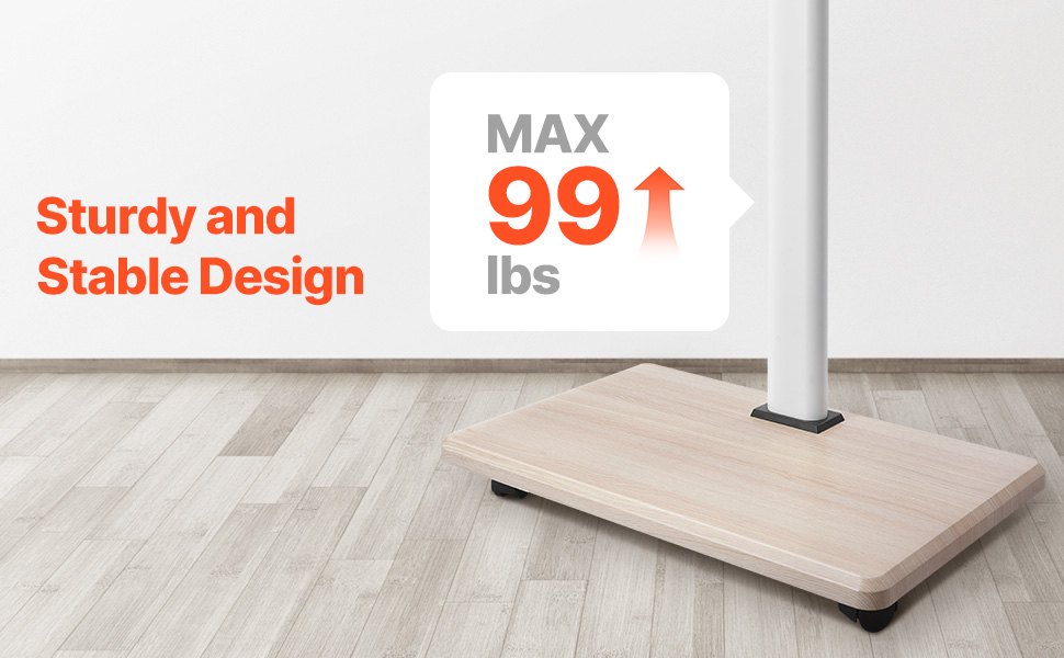 Підставка для телевізора VEVOR на колесах, телевізійна візок для телевізорів 81-178 см (812,8-1778 мм), до 45 кг, поворот 25° вліво/вправо, регульована по висоті, з полицею для кута спальні/вітальні (макс. 600 x 400 мм)