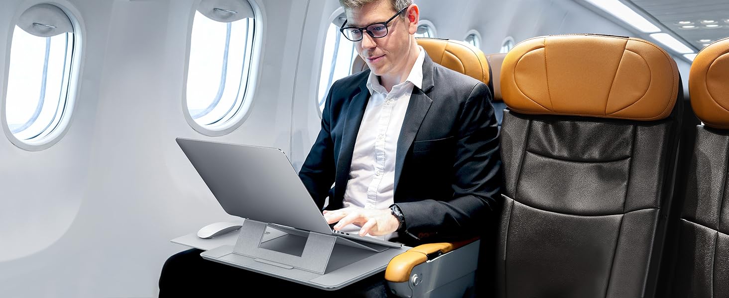 Зручний лапдеск для ноутбука AboveTEK – ергономічний підставка з антиковзким покриттям, захистом від нагріву, вбудованим ковриком для миші, портативна для ліжка, дивана, подорожей (сірий)