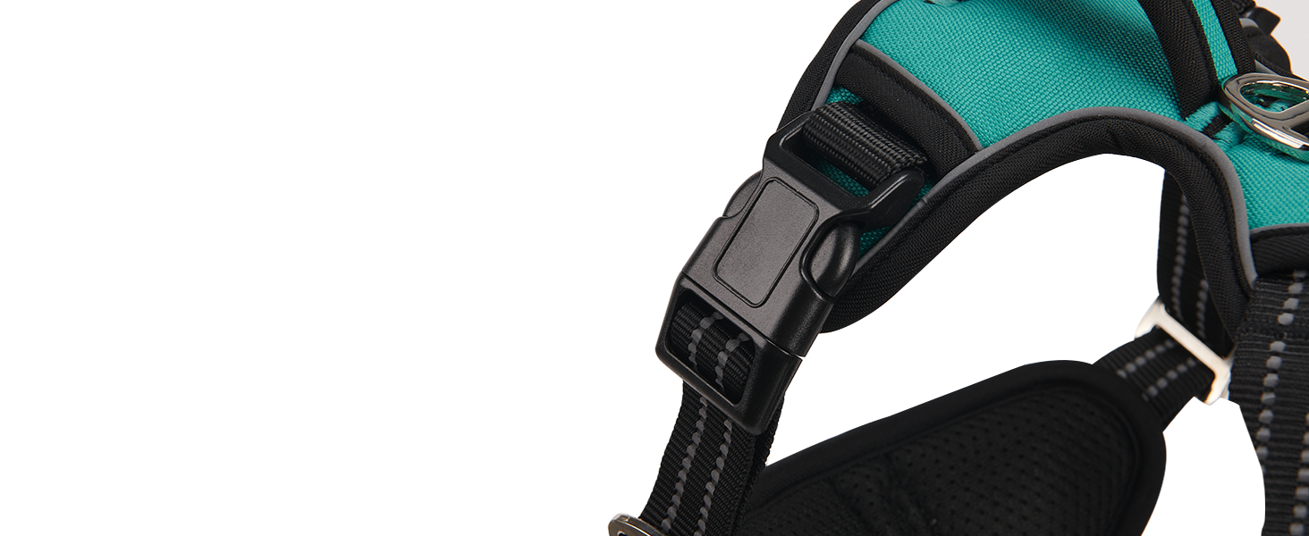 Нашийник для собак великих порід, антинатяг, світловідбиваючий, дихаючий, зручний, безпечний, м'який, зелений, XL, упаковка 1 шт.