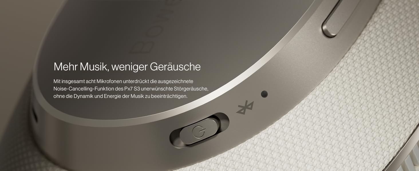 Навушники Bowers & Wilkins Px7 S3: бездротові, з активним шумопоглинанням, aptX™ Lossless, швидка зарядка, 30 годин роботи, 8 мікрофонів - чорний