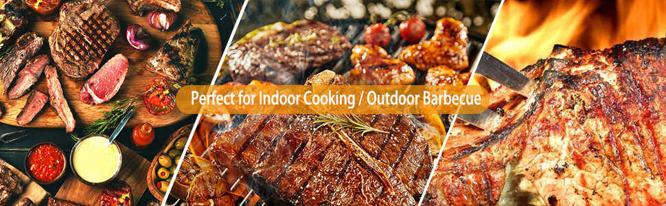 Набір гриль-посуду ZWMYF з нержавіючої сталі, 6 предметів. Професійний набір для барбекю з сумкою. Інструменти для грилю для чоловіків та жінок, кемпінгу, саду.