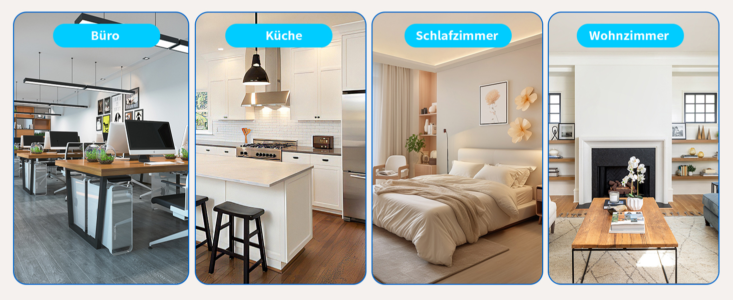 Мережевий адаптер з захистом від перенапруги Eck з USB-C, 6 розеток, 2м кабель (4000W, 16A), розподільний блок для кухні, офісу (4 розетки, чорний)