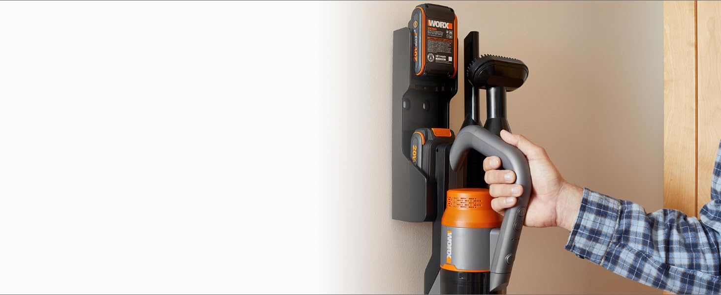Акумуляторний пилосос WORX 20V WX038: потужний, бездротовий, для дому та авто, з 2 акумуляторами та зарядним пристроєм