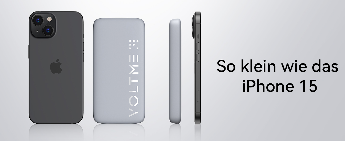 Power Bank VOLTME 10000mAh з USB C та USB A, PD3.0, LED-дисплеєм. Сумісний з iPhone, iPad, Samsung, Huawei, чорний