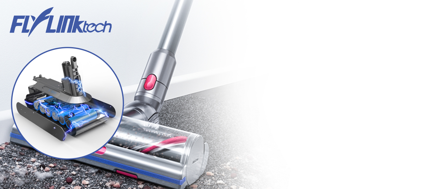 Замінний акумулятор V8 6.0 Ah для пилососів Dyson SV10 Absolute Animal Fluffy Animal Exclusive Trigger - FLYLINKTECH з фільтрами, щіткою та інструментами