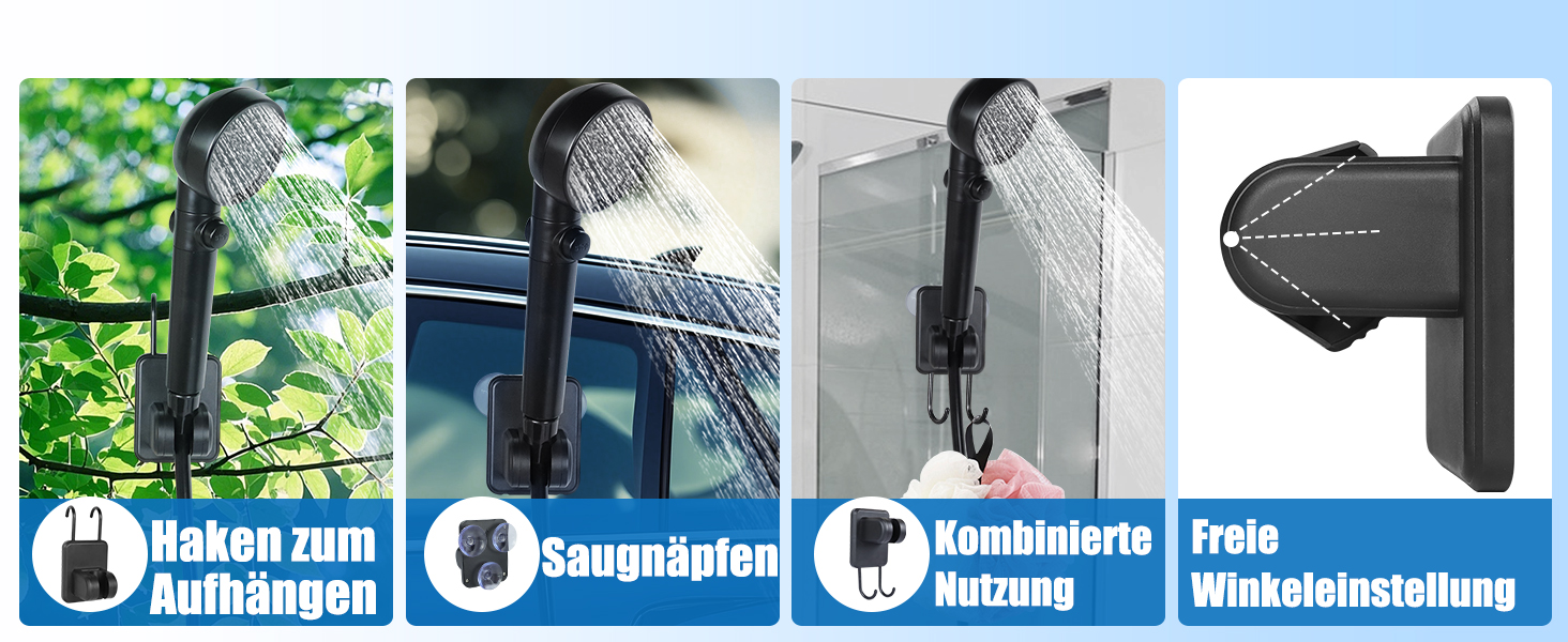 Сонячний душ для кемпінгу з насосом Campingdusche Set - портативний душ для душу на відкритому повітрі, миття авто, пляжу, подорожей, тварин (чорний)