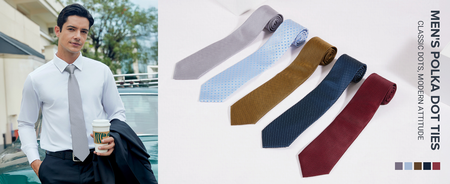 Краватка та нагрудний хустинка HISDERN: комплект для весілля, ділових зустрічей та свят (срібно-сірий)