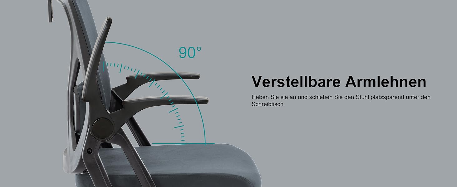 Ергономічне крісло для офісу Symino з регульованою підголівником, підлокітниками та підтримкою попереку, поворотне, з функцією гойдання, сітчасте, для спини, 150 кг (Сірий)