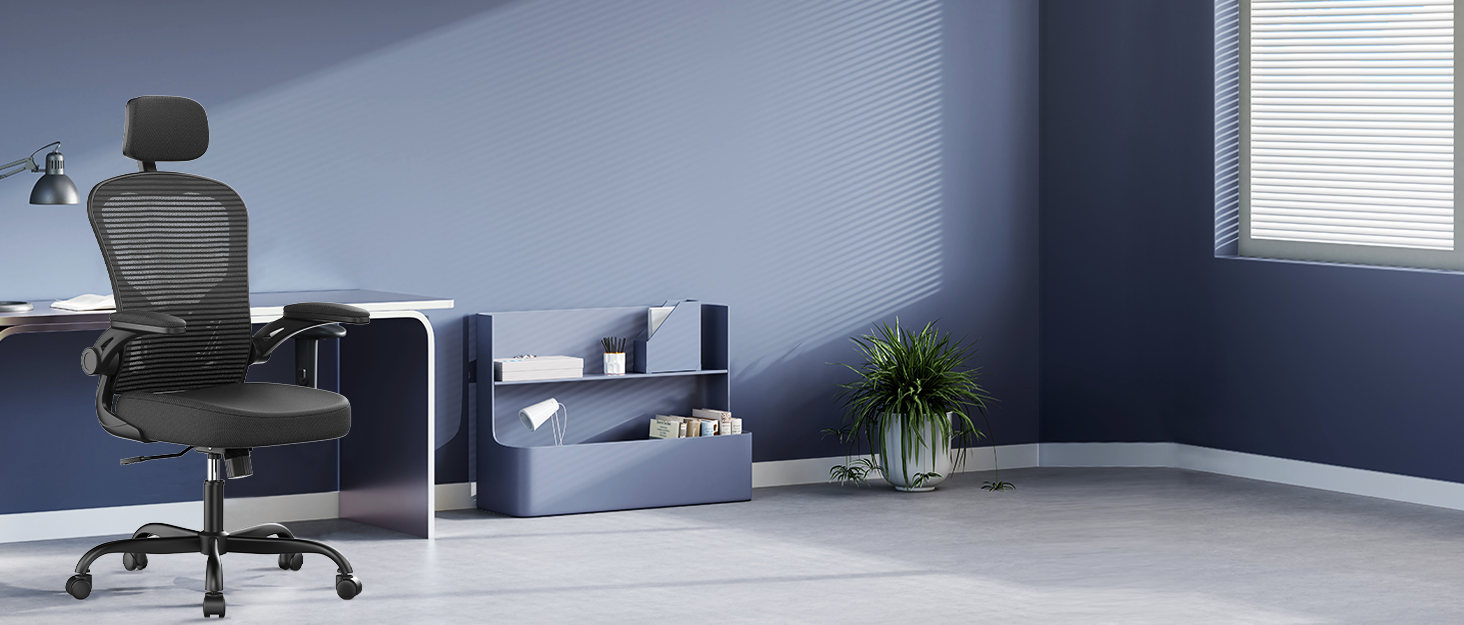 Офісне крісло Synorla: ергономічне, чорне, з регульованою підтримкою попереку та підголівником (150 кг)