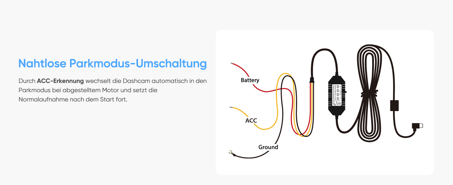 Кабель живлення VIOFO HK4 Hardwire Kit для відеореєстраторів A329, A119M, A229 (Type-C) з режимом паркування та захистом від розрядження акумулятора