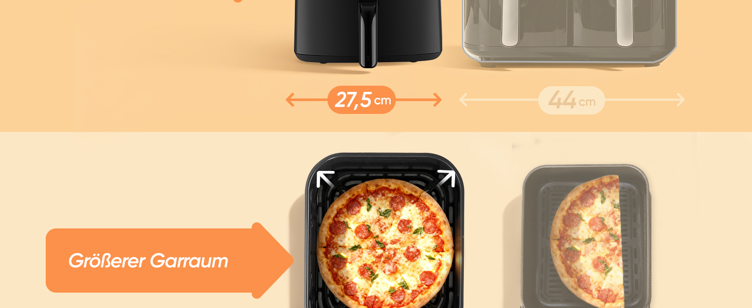 COSORI Airfryer Turbo Tower Compact 8.6L: Фритюрниця з двома камерами, керамічне покриття, 2700W, чорна