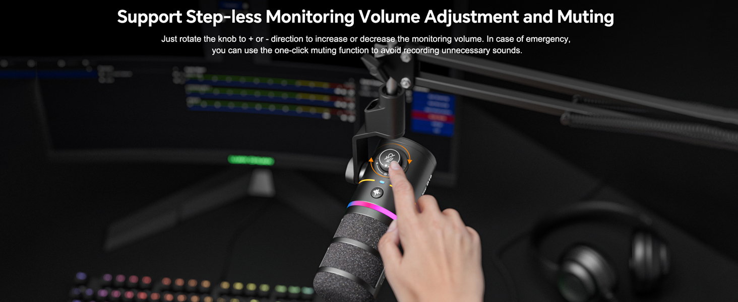 Мікрофон Comica D10 EIN з підсвічуванням RGB, XLR/USB, для стрімінгу, TikTok, подкастів та запису голосу. Сумісний з PC, Smartphone, Computer, Mac, PS4/5.