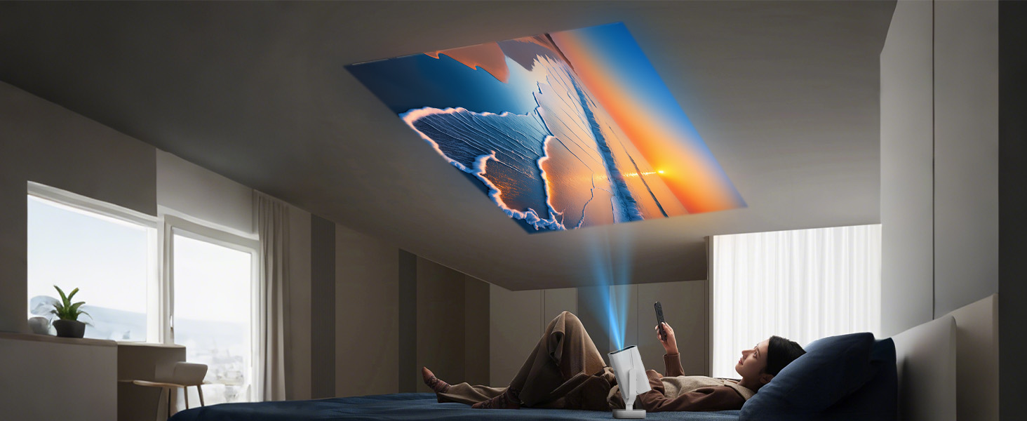 Mini проєктор Smart Beamer Android 11: 4K, 1080P, WiFi 6, Bluetooth 5.2, портативний, 270° оберт, автокорекція трапеції, для телефону/ноутбука