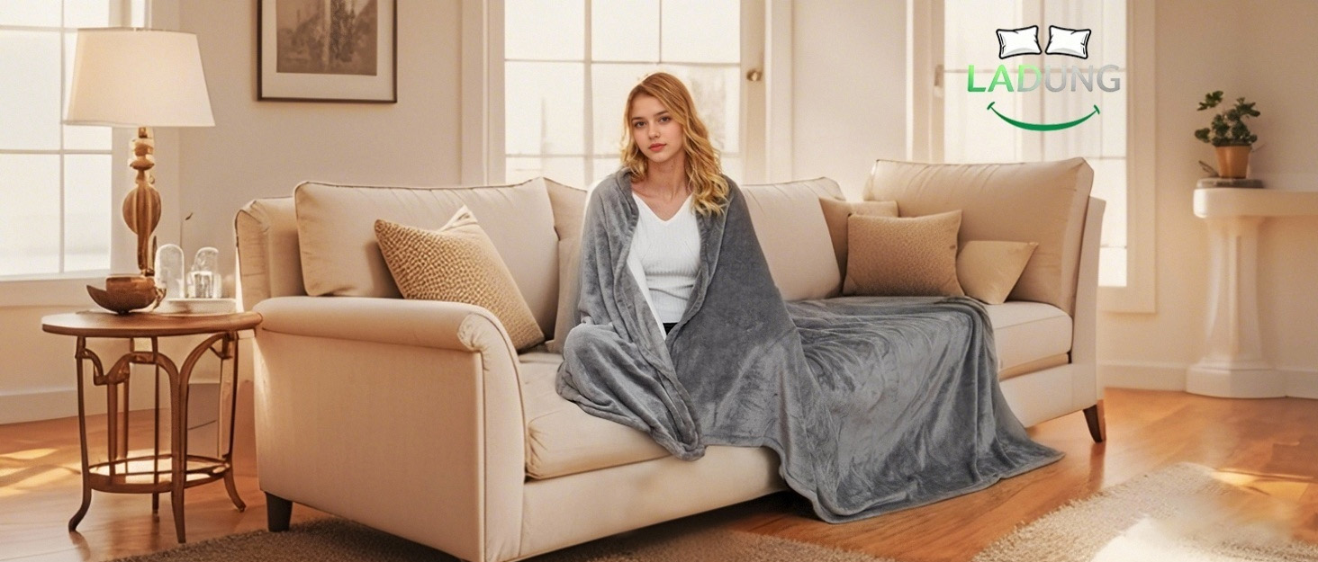 Електрична ковдра з автовимкненням – 130 × 180 см, 9 режимів нагріву + 9-годинний таймер, захист від перегріву до 8 годин, м'яка та приємна до тіла для дому та офісу, чорна