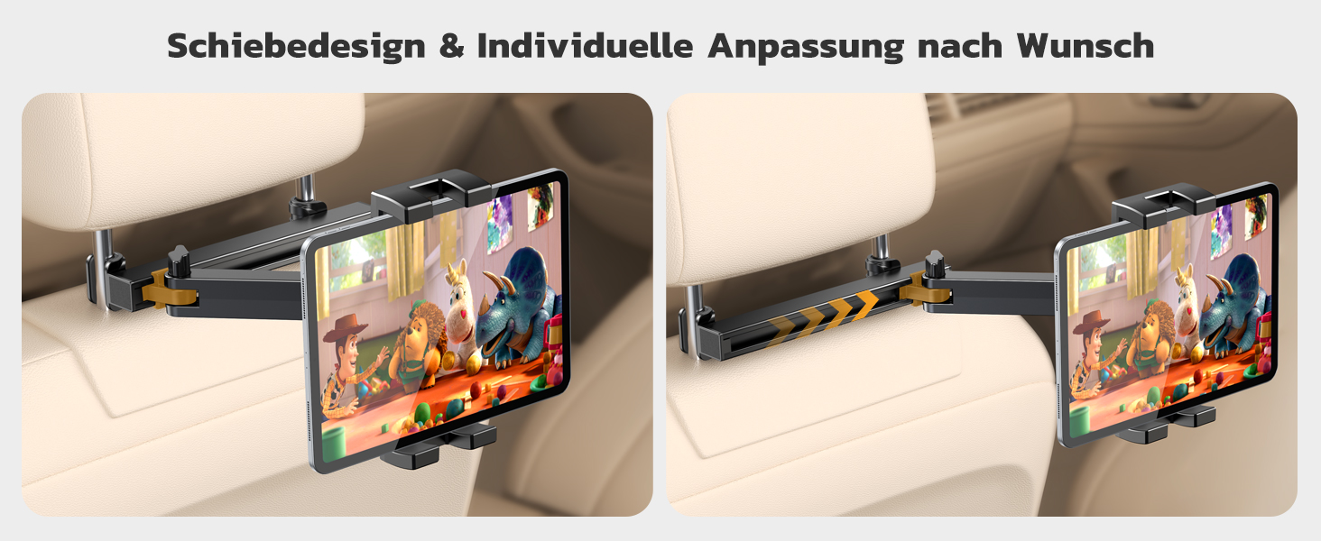 Тримач для планшета в авто, висувний кріплення, поворот на 360° - сумісний з iPad, iPhone, Galaxy Tab та іншими пристроями 4.7-12.9 дюймів