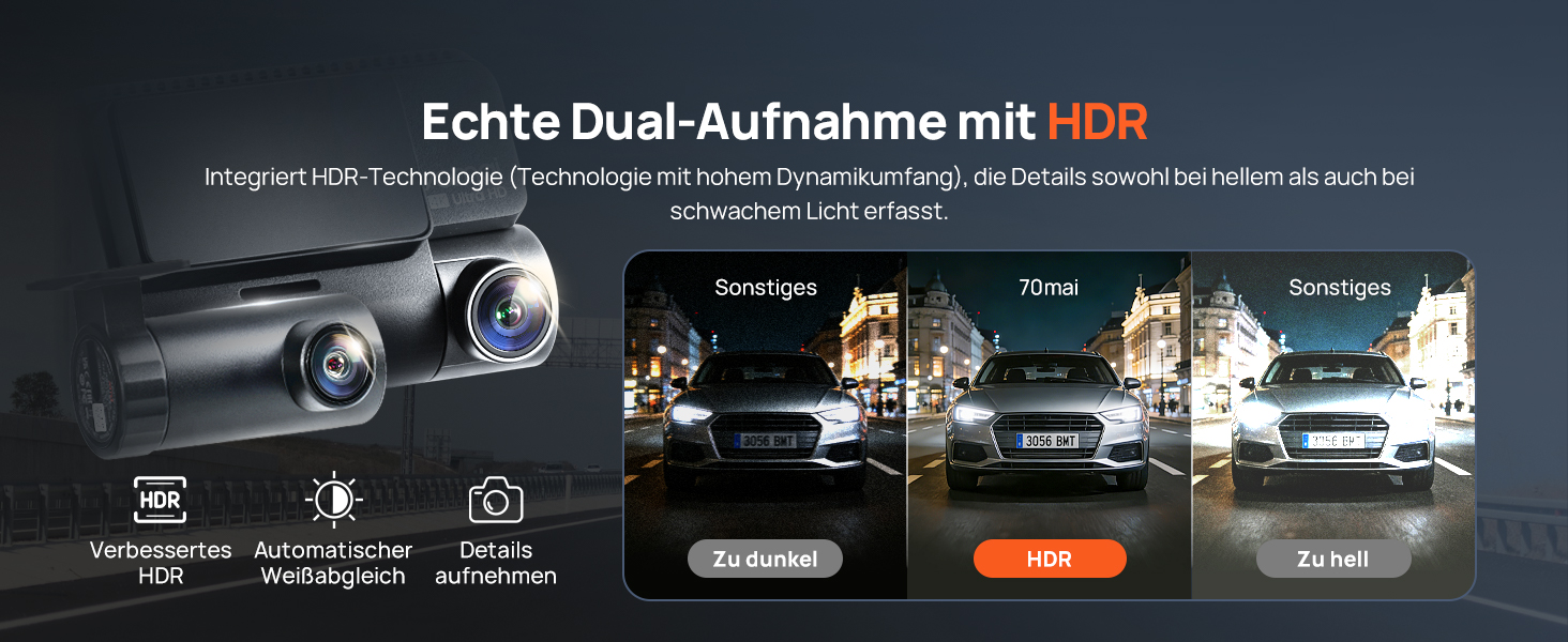 Автомобільний відеореєстратор 70mai A810S 4K HDR Dual Dashcam (передня та задня камери), Sony STARVIS 2 IMX678, Night Owl Vision, 4G LTE, ADAS, паркування 24/7, WiFi, 128GB Micro SD