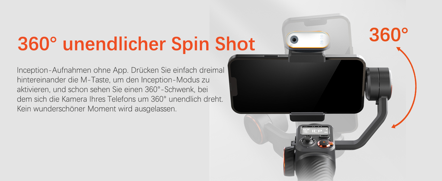 Штатив-стабілізатор Hohem iSteady M6 Kit для смартфонів з AI-трекером та світлом, 3-осьовий, OLED-дисплей, 400г