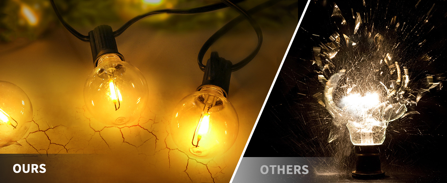 LED гірлянда Yuusei для декору: 100+4 лампочки, тепле світло, IP45, 45м (2x30м), для саду, балкону, вечірки