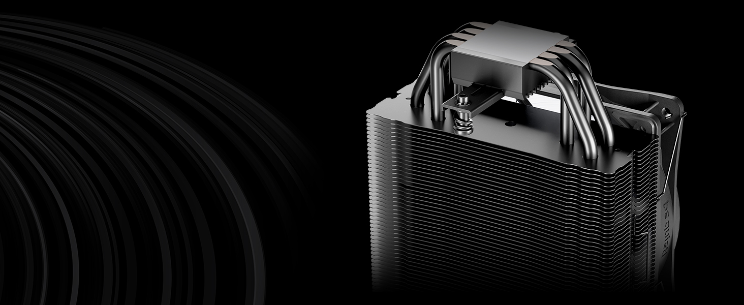 be quiet! Pure Rock 3 Black - повітряний кулер для ПК з високою продуктивністю, 4 теплові трубки HDT, вентилятор Pure Wings 3 120mm PWM, встановлена монтажна планка