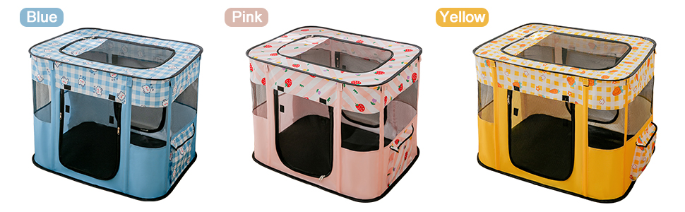 Розкладний вольєр для тварин, портативний, для цуценят, собак, кошенят, котів, Indoor/Outdoor, Pop-Up, розмір M, рожевий