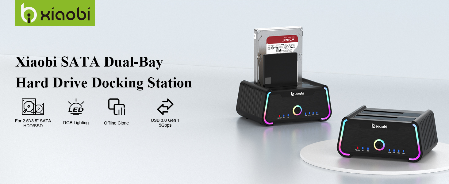 Док-станція для жорстких дисків USB-C Dual Bay для 2.5