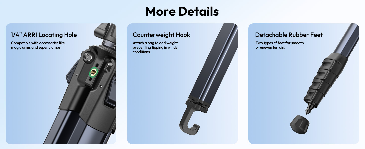 Штатив ULANZI Ombra II 156см з кульковою головкою 360°, компактний туристичний штатив з швидкоїдіючою платформою Uka, тринога для DSLR, Mirrorless камер, смартфонів (вага 1,21 кг, вантажопідйомність 10 кг)