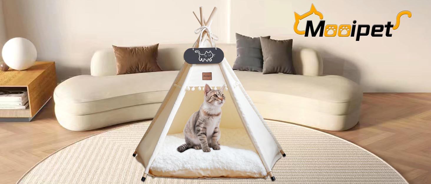 Намет для тварин Tipi з двостороннім подушкою. Будиночок для собак/кішок, кроликів, хом'яків. Знімний та миючий. 50x50x60 см, сірий.