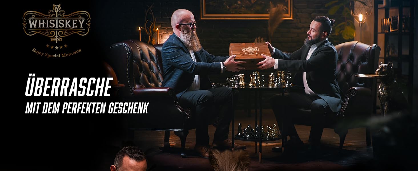 Набір віскі WHISISKEY: декантик 700 мл, 2 келихи, 8 каменів для охолодження. Ідеальний подарунок для чоловіка
