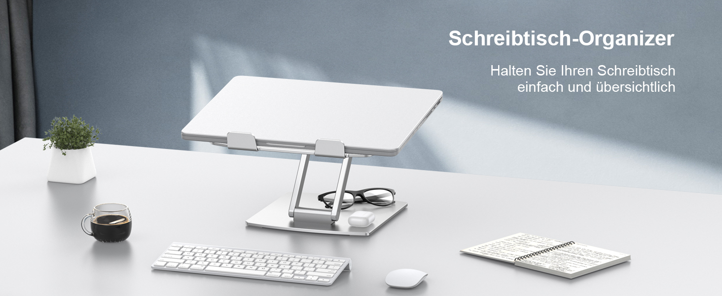 Підставка для ноутбука, алюміній, ергономічна, регульована висота, складна, з вентиляцією, для MacBook Air/Pro та ноутбуків 10-16