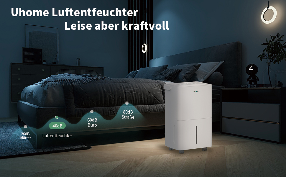 Електричний осушувач повітря Uhome 12L - 54м³, автоматичне вимкнення, сенсор вологості, режим сушіння білизни, фільтр з активованим вугіллям