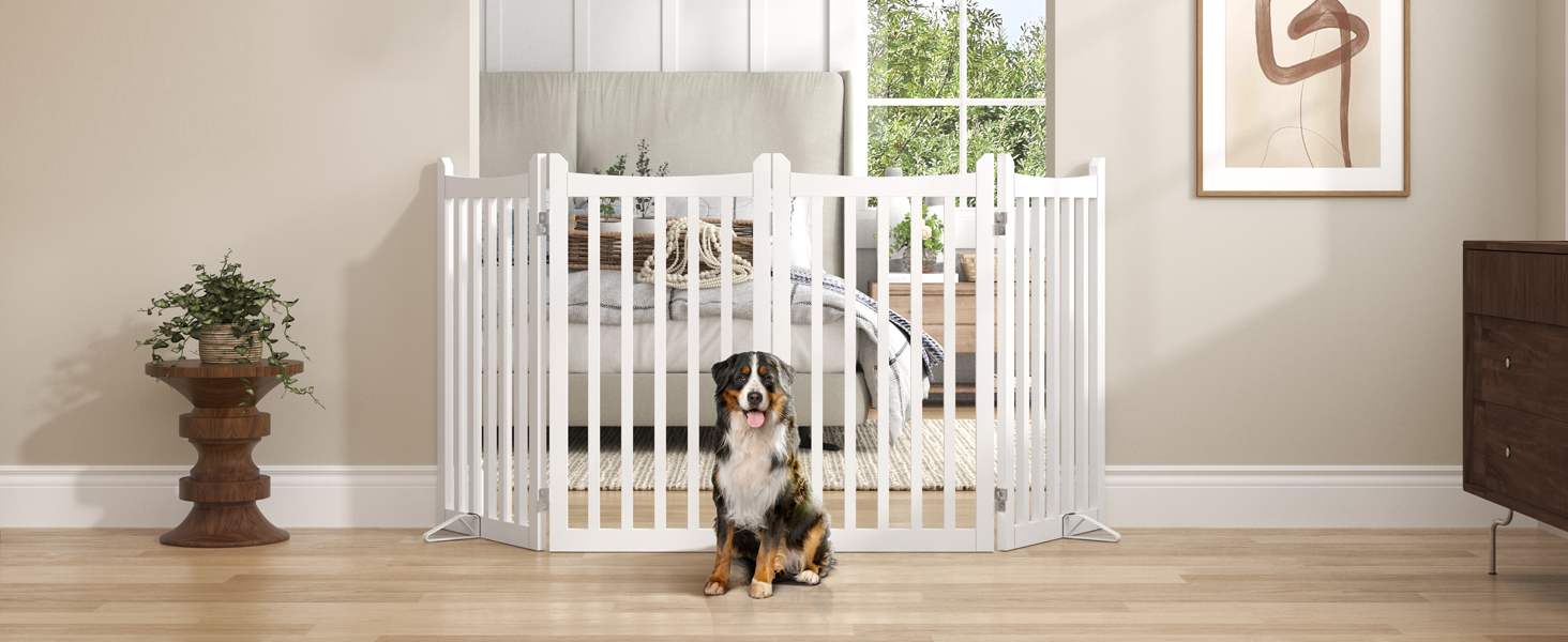 Захисне ґратка для собак Yaheetech, 90.5 x 201.5 см, білий, 4 панелі