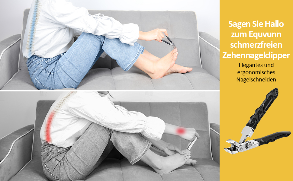 Кусачки для нігтів Nagel з ергономічною ручкою для педикюру, широка голівка, для літніх людей, преміум сталь для чоловіків та жінок