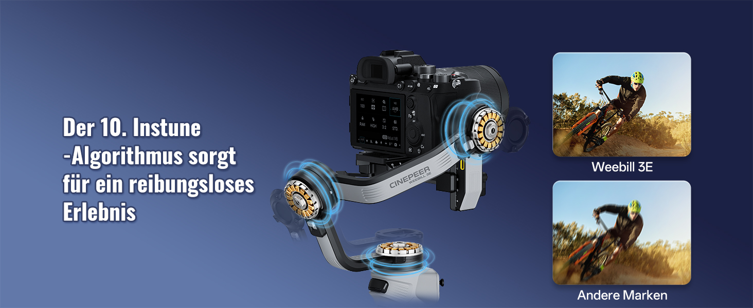 ZHIYUN Weebill 3E Gimbal - Стабілізатор для DSLR та бездзеркальних камер, 3-осьовий, 3кг вантажопідйомність, вертикальна зйомка, Bluetooth, сірий