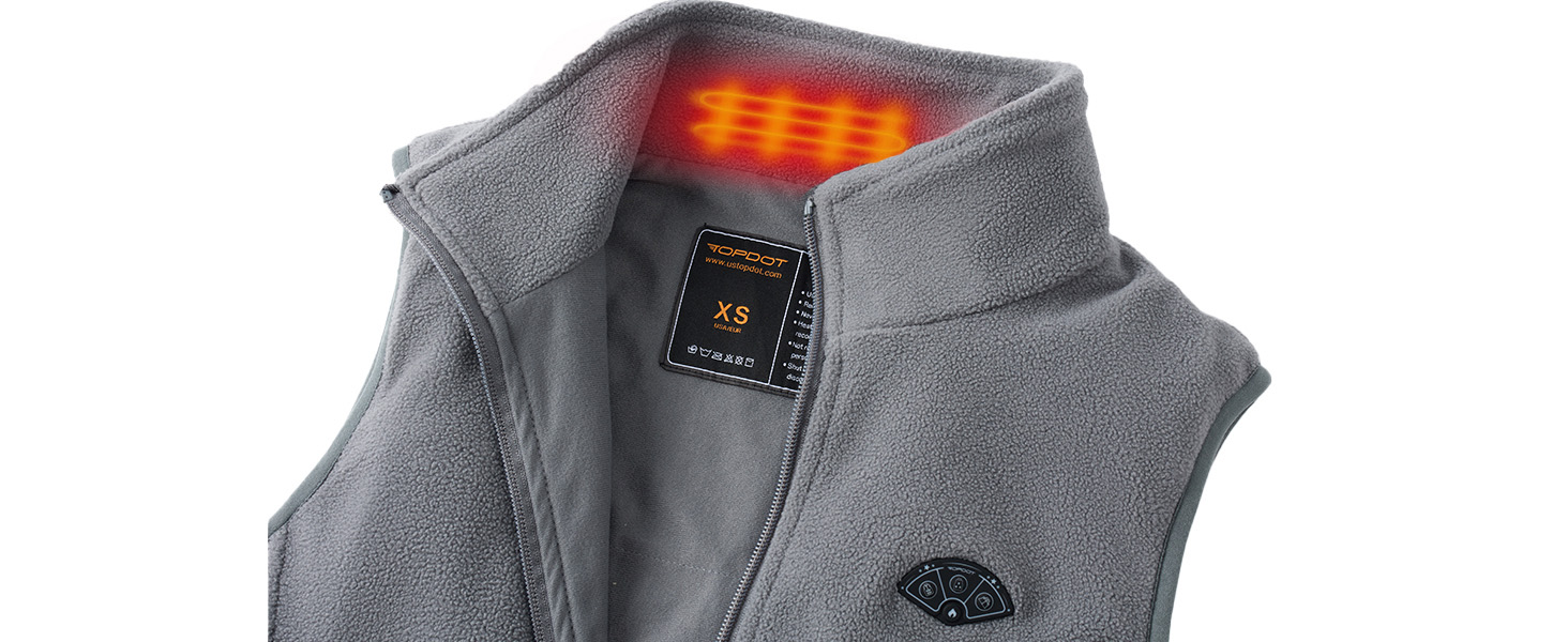 Обогреваемый жилет Topdot Daen Fleece с Powerbank 7.4V 16000mAh, 10 зон обігріву, 3 температурні режими, для катання на велосипеді, кемпінгу та outdoor-роботи (Сірий, L)