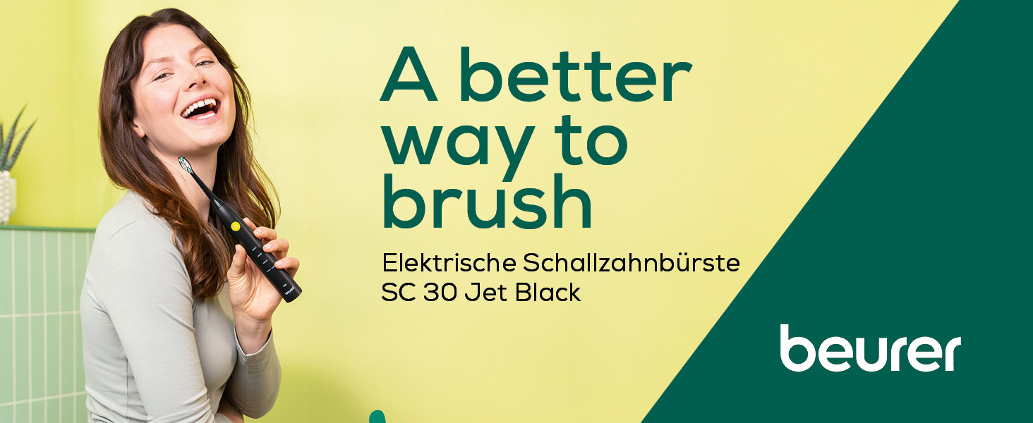 Електрична зубна щітка Beurer SC 50 Чорна: 5 режимів чищення, датчик тиску, дисплей, 2 насадки