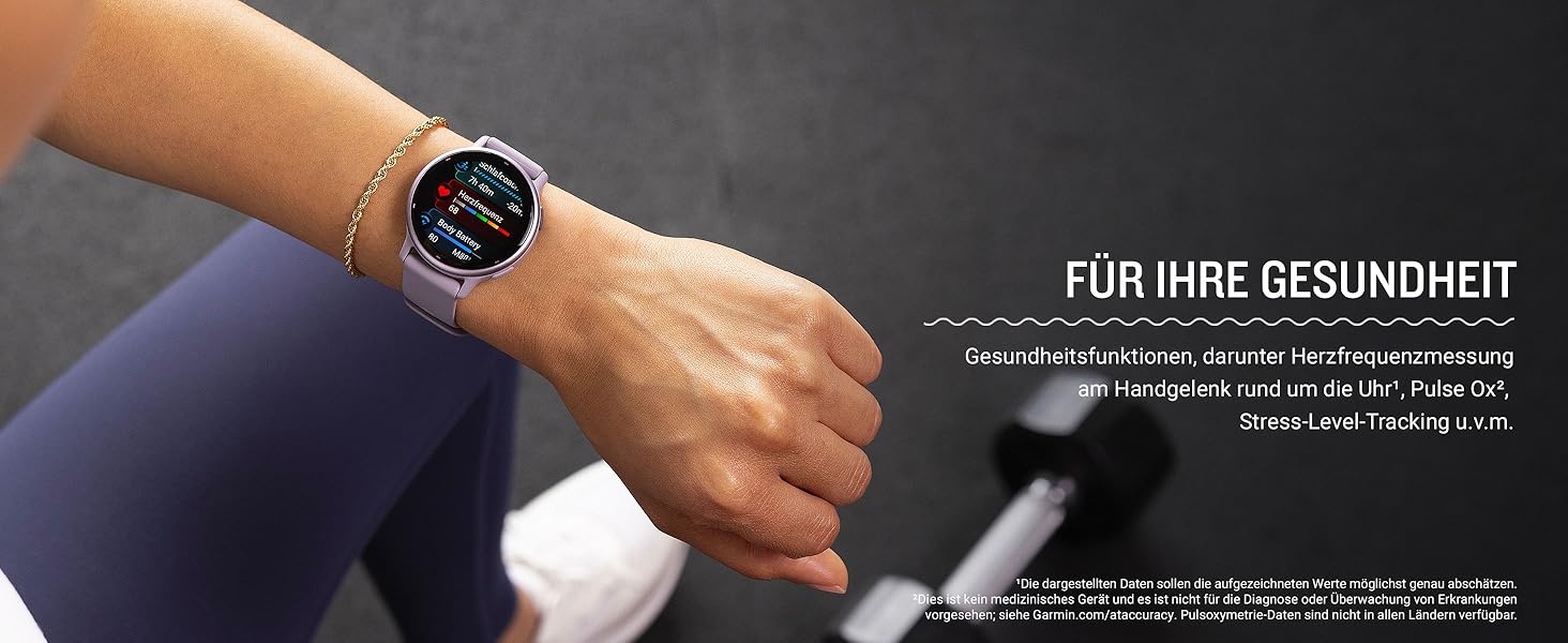 Розумний годинник Garmin Vivoactive 5 42mm з GPS, AMOLED дисплеєм 1.2', до 11 днів роботи, фітнес-функціями та Garmin Pay (колір: Orchidee)