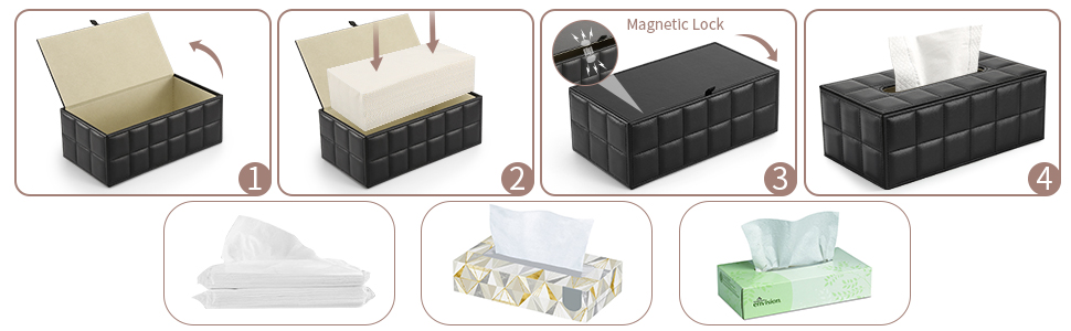 Скринниця для серветок GORESE з натуральної шкіри (біла)