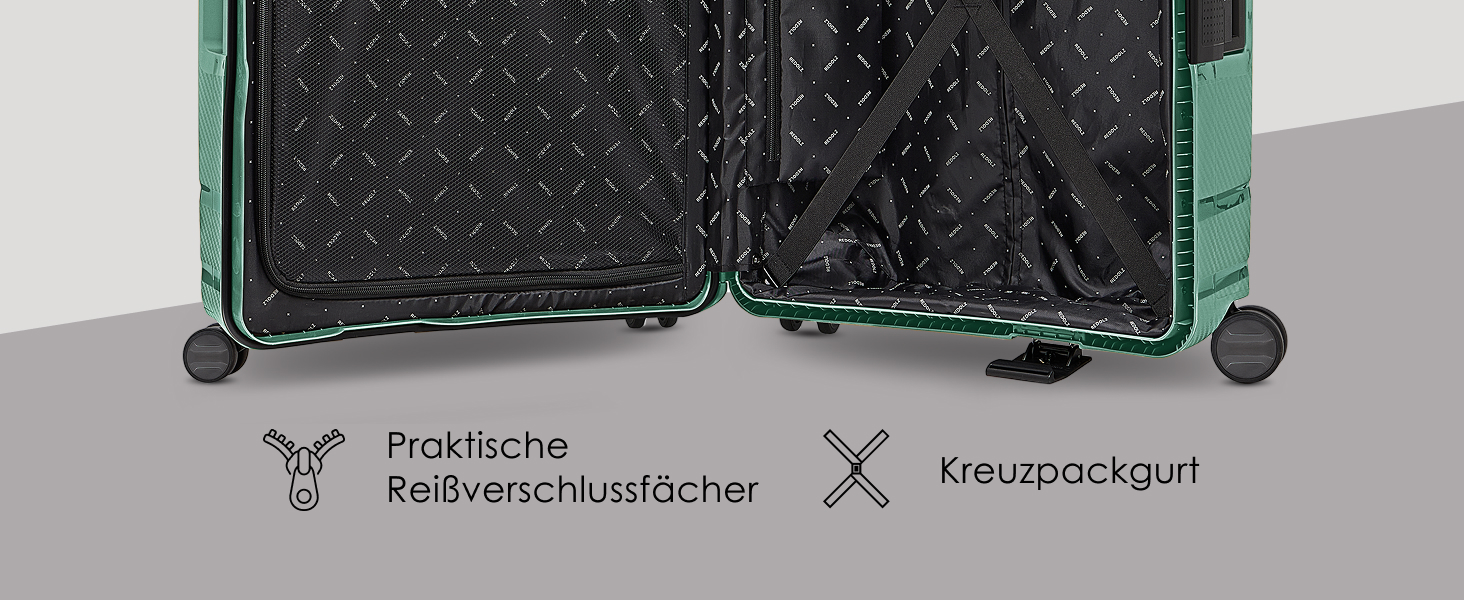 Набір валіз REDOLZ 3 шт. з жорстким корпусом | Система 3-х точкового замикання | З високоякісного поліпропілену | 4 подвійні колеса & TSA-замок | Для жінок та чоловіків (Essentials 15) (Колір: Бежевий, Розмір: M (65 см))