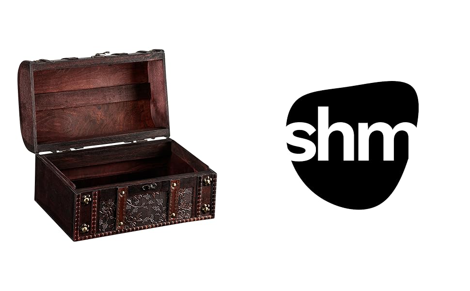 Дерев'яна скриня-скарбничка shelfmade 22×14×14 см, вінтажна, коричнева, для подарунків, весіль та дитячих свят