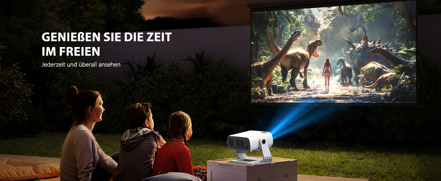 Wielio 2025 Smart Beamer: Android 11, 1080P (4K), WiFi 6, Bluetooth 5.2, 20000 Lumens, для дому, сумісний з iOS/Android/PS5