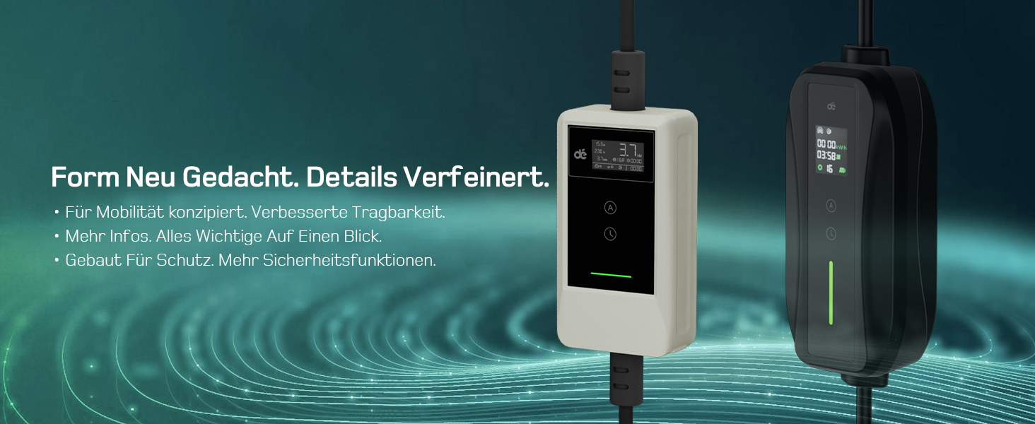 Кабель зарядки для електромобіля тип 2 Schuko 3,7kW (6-16A, 1-фазний) з LCD дисплеєм, 7м, для ID.3/4/5/7, Model Y/3, ENYAQ та інших PHEV/EV