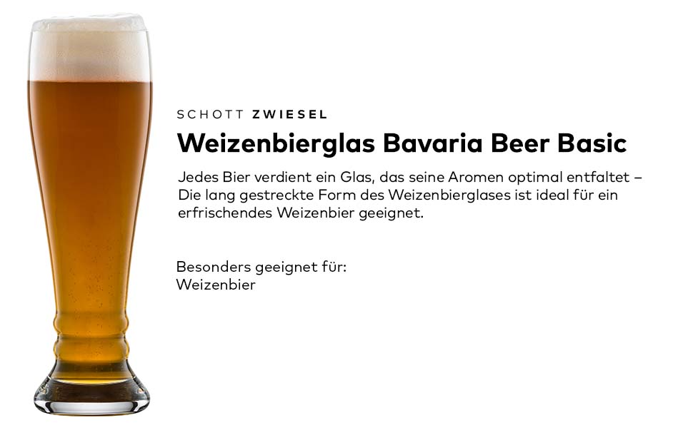 Пивний келих для пшеничного пива SCHOTT ZWIESEL Bavaria Beer Basic 0,5 л (набір 4 шт.) - кришталь Tritan, Німеччина