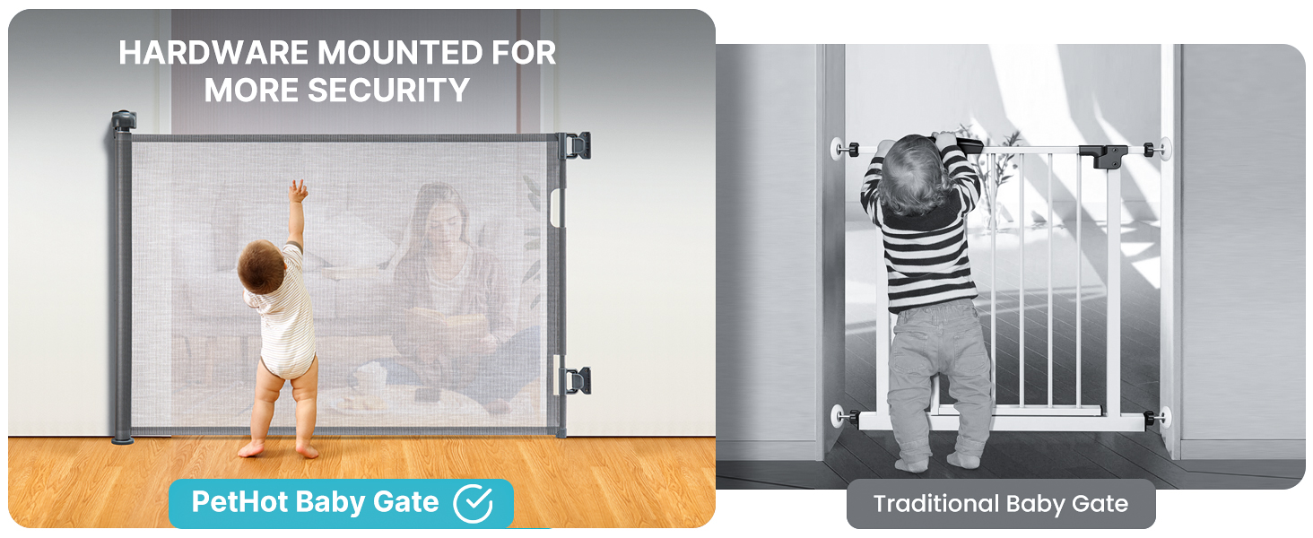 Зсувна захисна сітка для дитячих воріт та домашніх тварин, 55 см, 83 см, біла