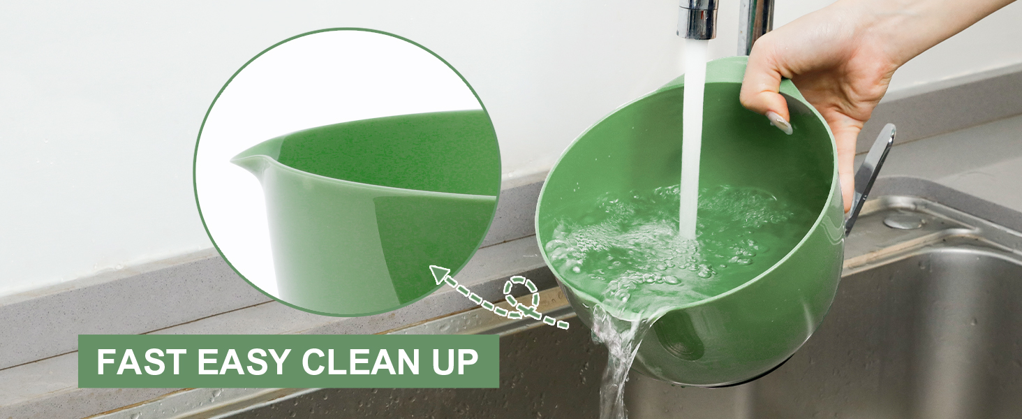 Набір мисок для змішування BoxedHome (4 шт.) - зелений, з нержавіючої сталі, з антиковзним покриттям, для салатів та сервірування