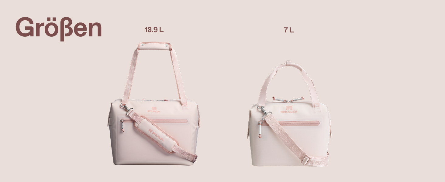 Термосумка Stanley 1913 All-Day Julienne Maxi 7.0L Rose Quartz - 100% перероблений поліестер, ручка для перенесення, сітчасті кишені