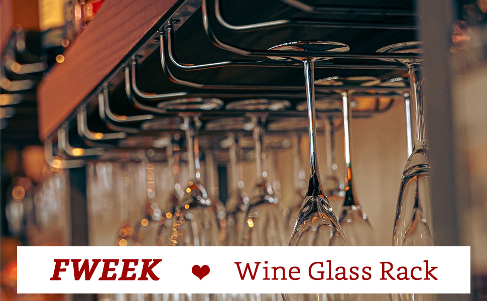 Підставка для келихів вина FWEEK (4 шт.) - рейлінг, кріплення для бару та кухні