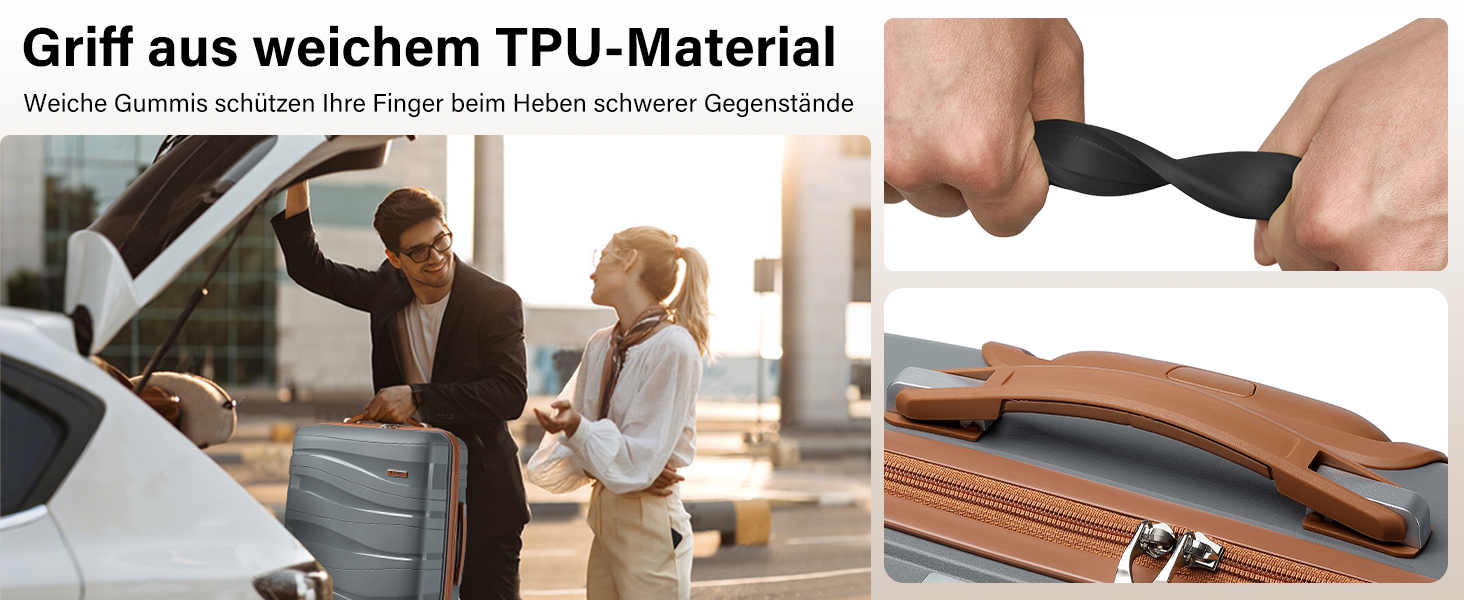 Набір валіз KONO 2 шт: ручна валіза-тележка 56 см + косметичка з поліпропілену, жорсткий корпус, 4 колеса, TSA-замок (кремовий білий)