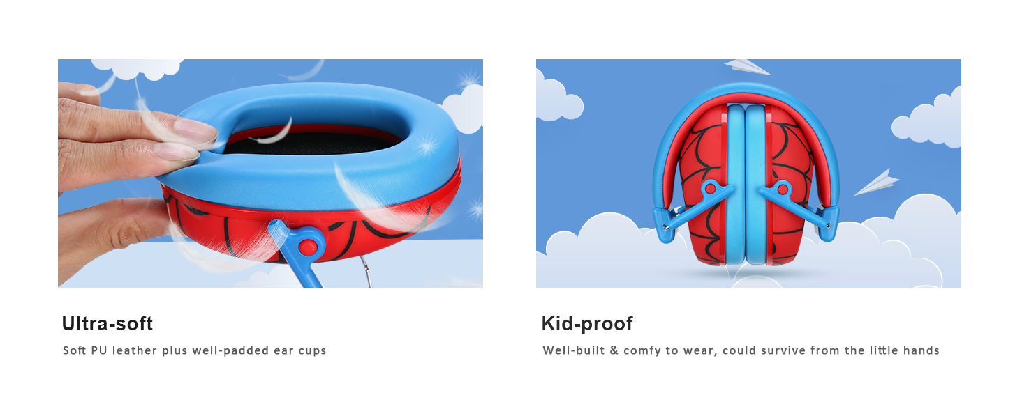 Навушники для захисту від шуму ProCase для дітей, червоно-сині