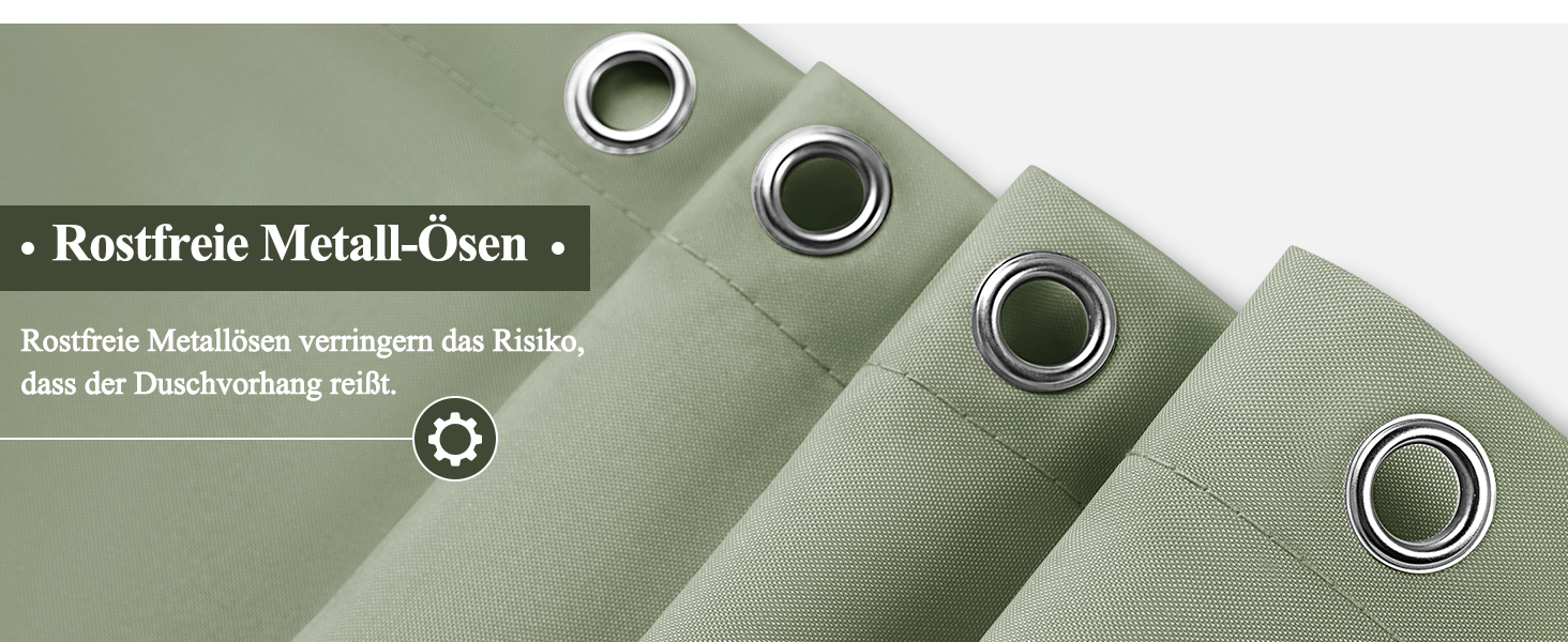 Штора для душу EurCross 180x200 см водонепроникна текстильна зелена з кільцями (1 шт)